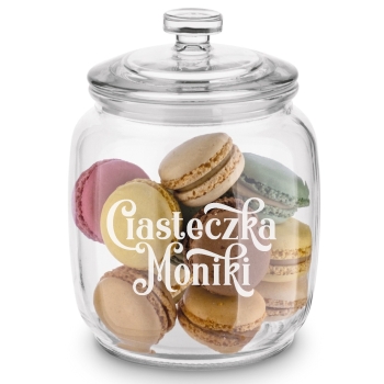 Słoik na Ciastka z Grawerem 1,4L Prezent Świąteczny Personalizowany Napis